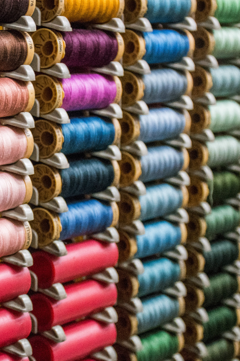 spools of colored thread
